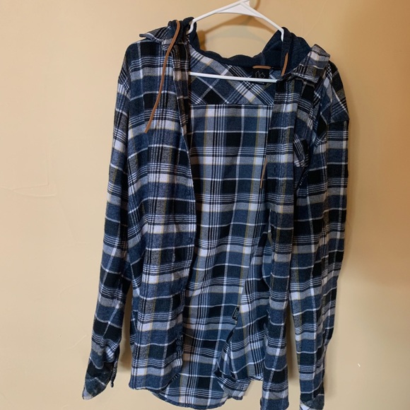 Other - Long sleeve flannel button up w/hoodie